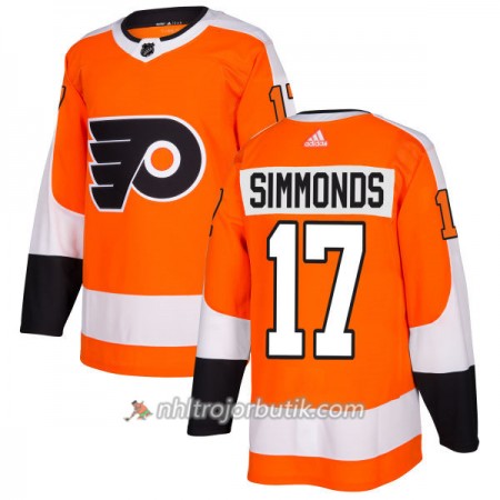 Män Ishockey Philadelphia Flyers Tröja Wayne Simmonds 17 Adidas 2017-2018 Orange Authentic